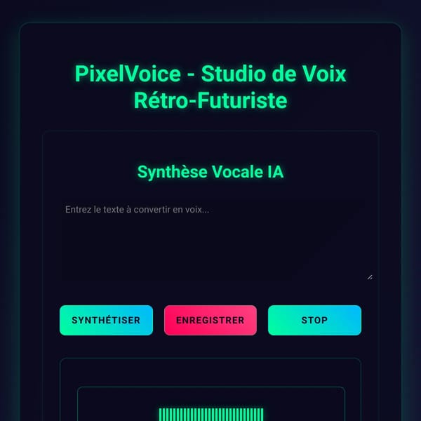 PixelVoice - Studio de Voix Rétro-Futuriste