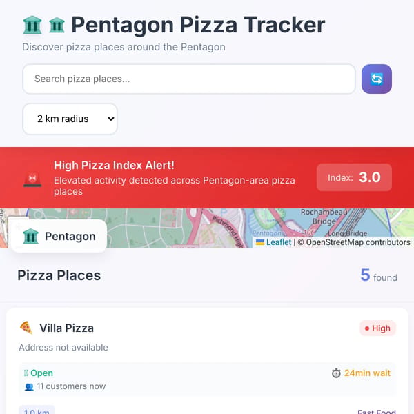 Pentagon Pizza Tracker