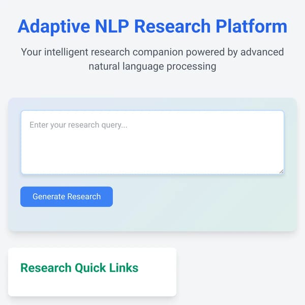 Adaptive NLP Research Platform