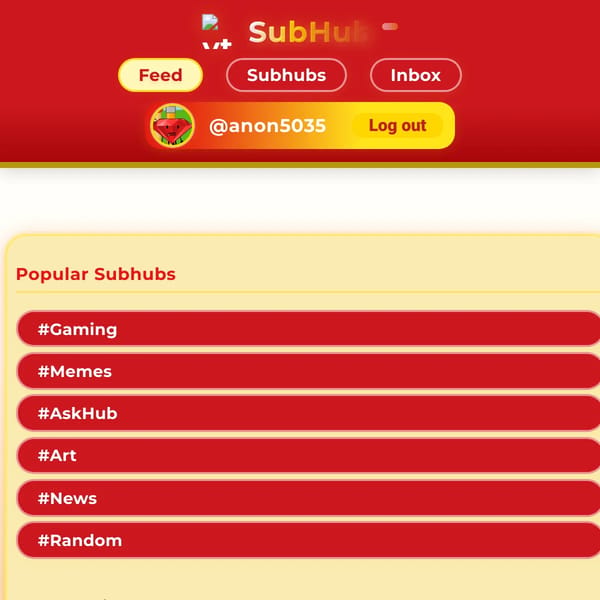 SubHub - The Frontpage of the Web