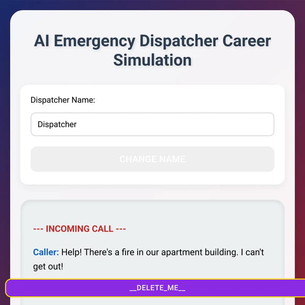 AI Emergency Dispatcher Career Simulation+