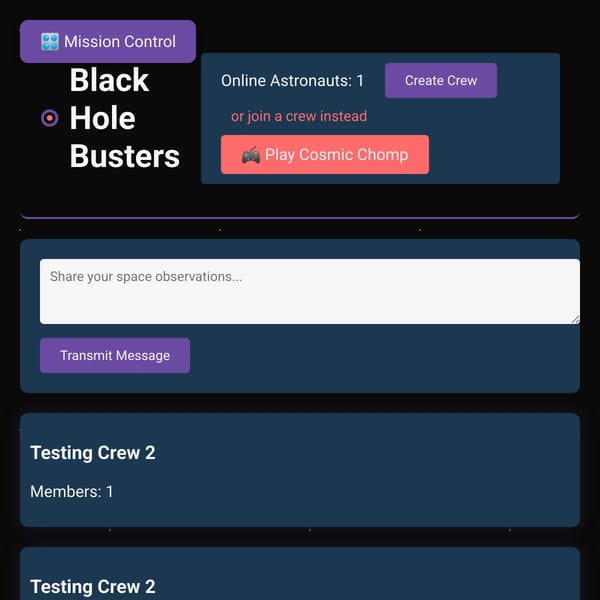 Black Hole Busters: Crew Communication