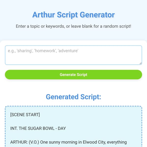 Arthur Script Generator