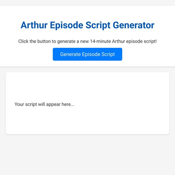 Arthur Episode Script Generator