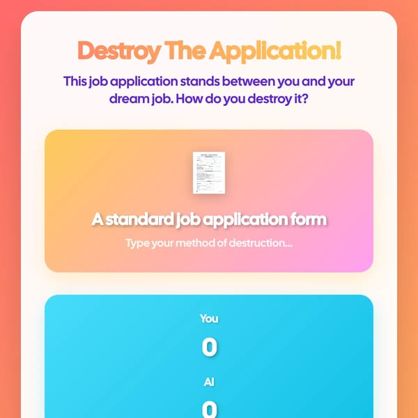 DESTROY JOB APPLICATION SIMULATOR