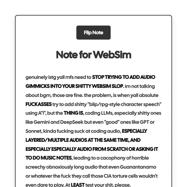 Note for WebSim