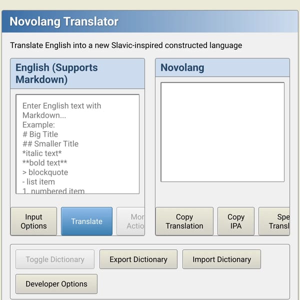Novolang Translator