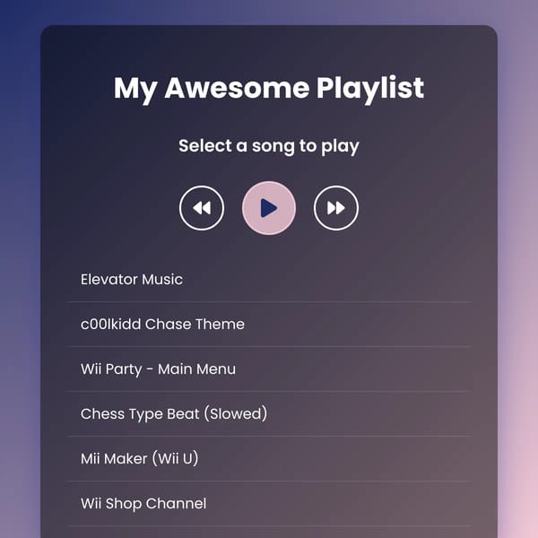 Super cool music on a playlist