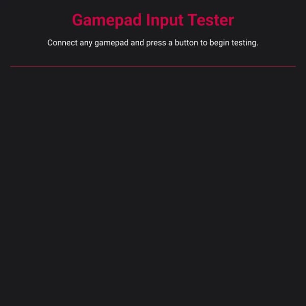 Gamepad Input Tester