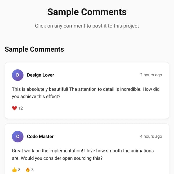 Sample Comments