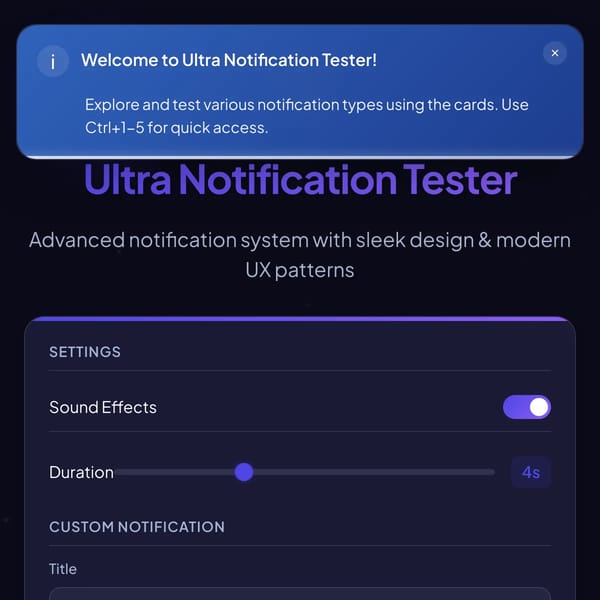 Ultra Notifications Tester