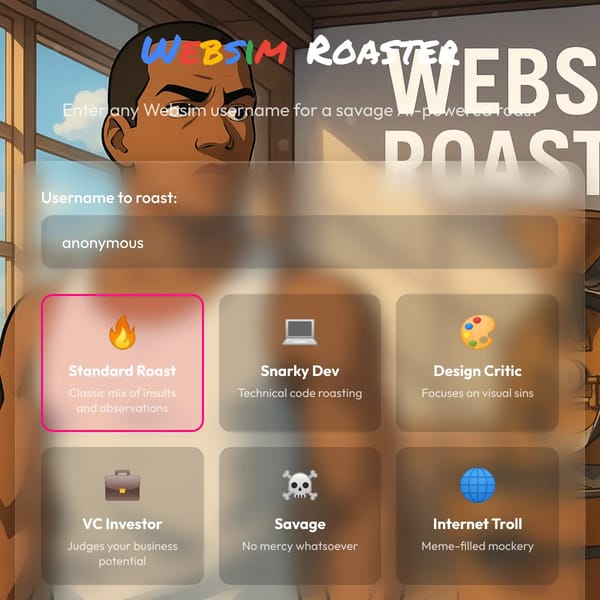Websim Roaster remade (SNUGBUGINARUG62 EDITION)