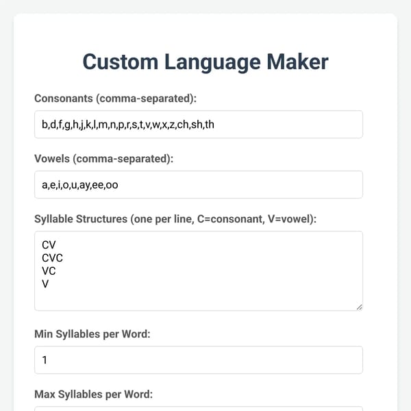 Custom Language Maker