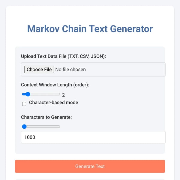 Markov Chain Text Generator