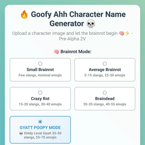 Goofy Ahh Character Name Generator