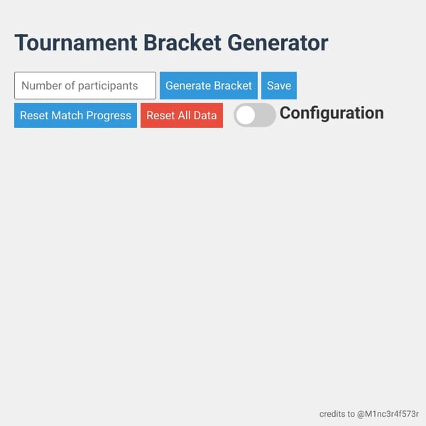 Tournament Bracket Generator