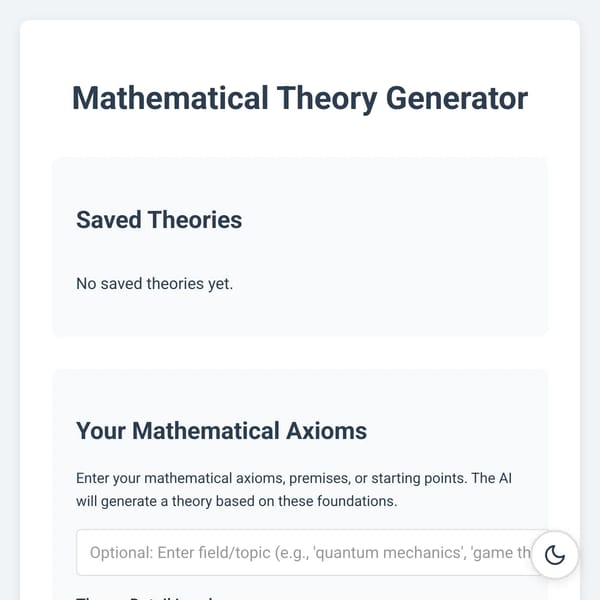 Mathematical Theory Generator