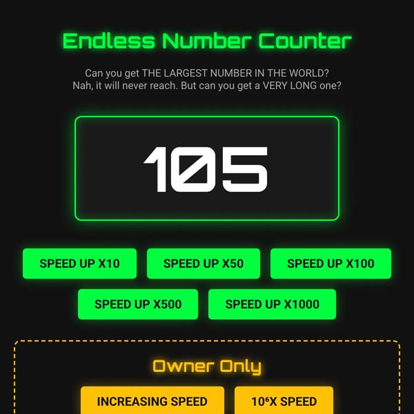 Endless Number Counter