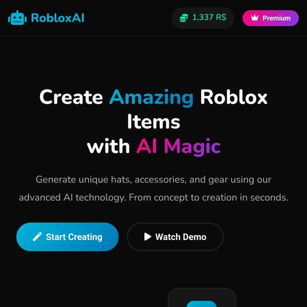 RobloxAI Catalog Generator - Create Amazing Items with AI