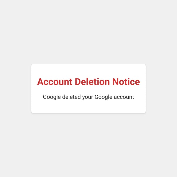 Account Deletion Notice