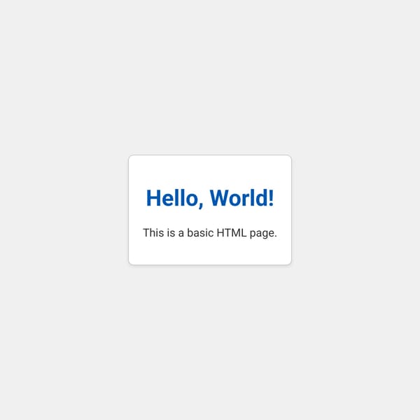 Basic HTML Page