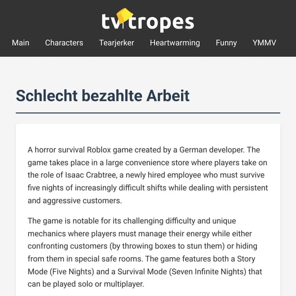 Schlecht bezahlte Arbeit / TV Tropes