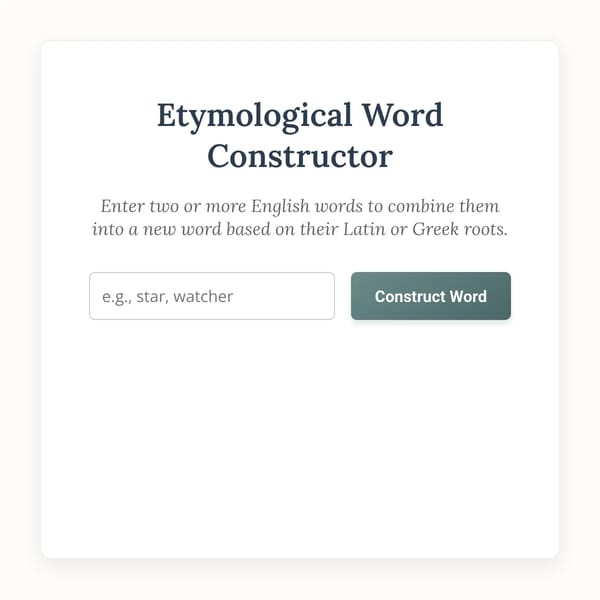 Etymological Word Constructor