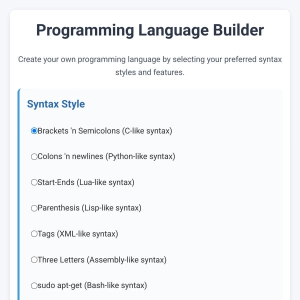 Programming Language Builder