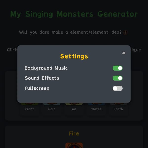My Singing Monsters Generator