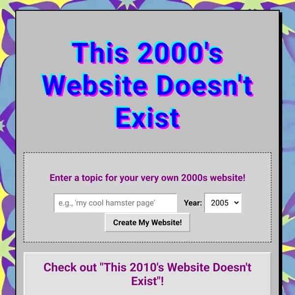 This 2000's Website Doesn't Exist Remix