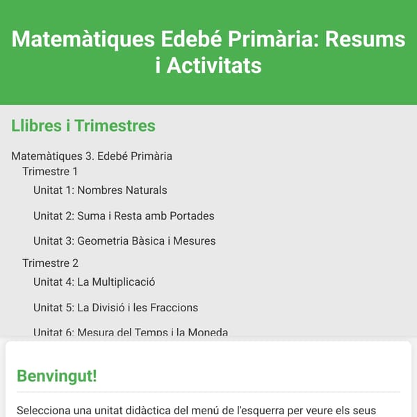 Matemàtiques Edebé Primària: Resums i Activitats