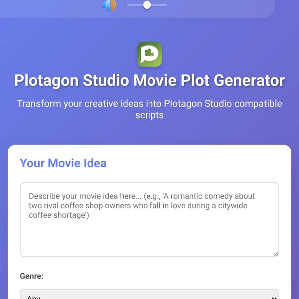Plotagon Studio Movie Plot Generator
