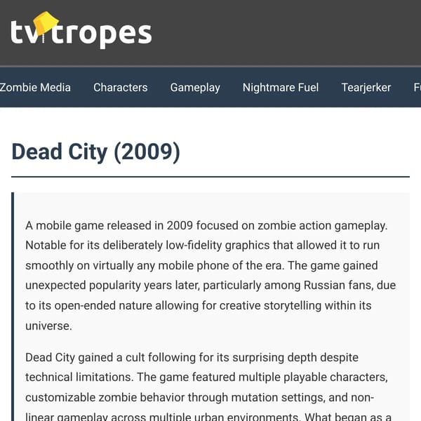 Dead City (2009) - TV Tropes