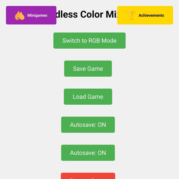 Endless Color Mixing Game