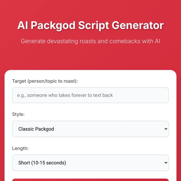 AI Packgod Script Generator