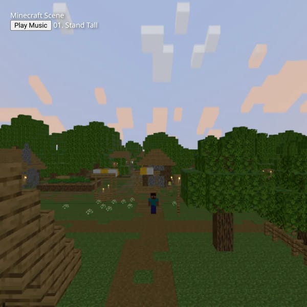 steve stares while mc music plays