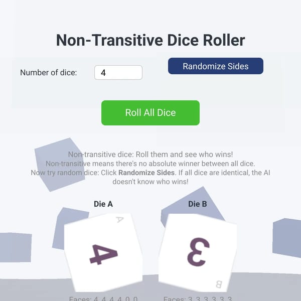Non-Transitive Dice Roller