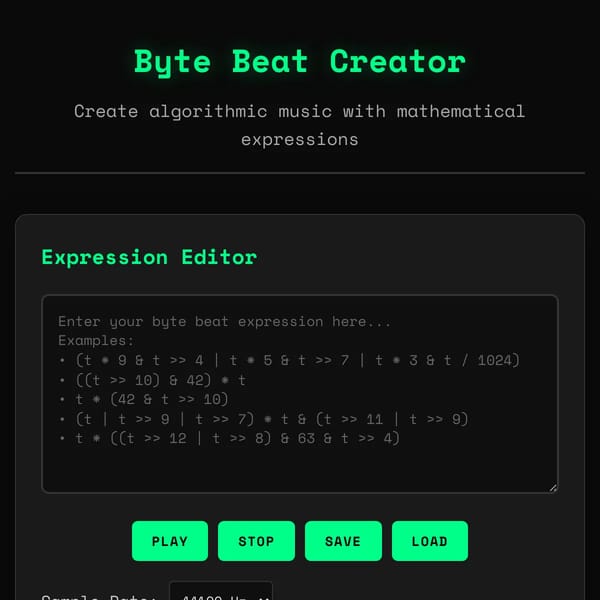 Byte Beat Creator