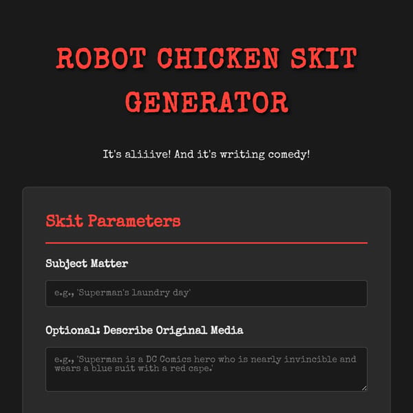 Robot Chicken Skit Generator