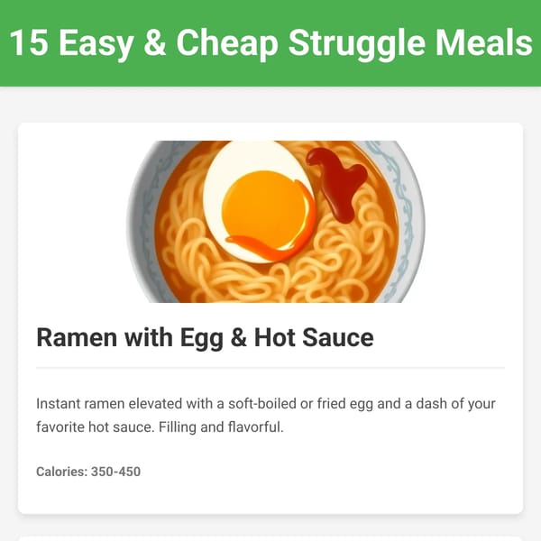 15 Easy & Cheap Struggle Meals