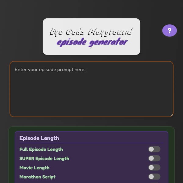 A ___ Remix/ eye gods playground episode generator