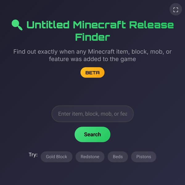 Untitled Minecraft Release Finder || BETA