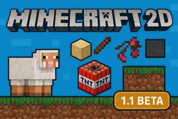 2D Minecraft 1.1 Upades (Added Fire and More Cool Things) try it