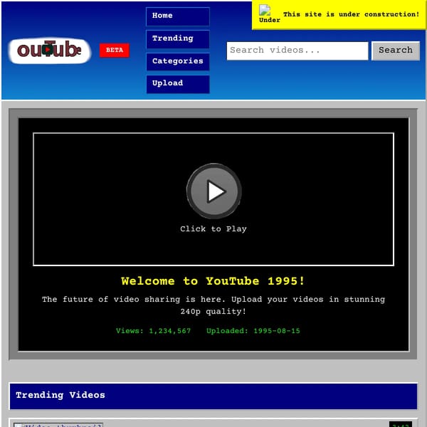 YouTube 1995 - Welcome to the Future of Video Sharing