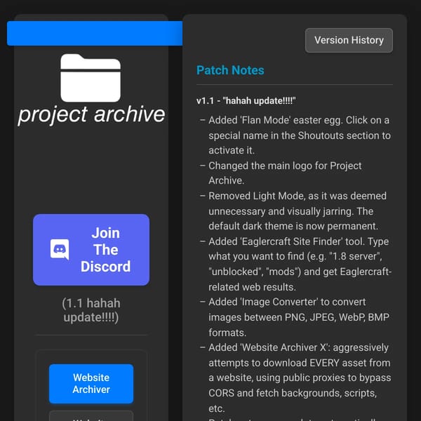 Project Archive & Tools