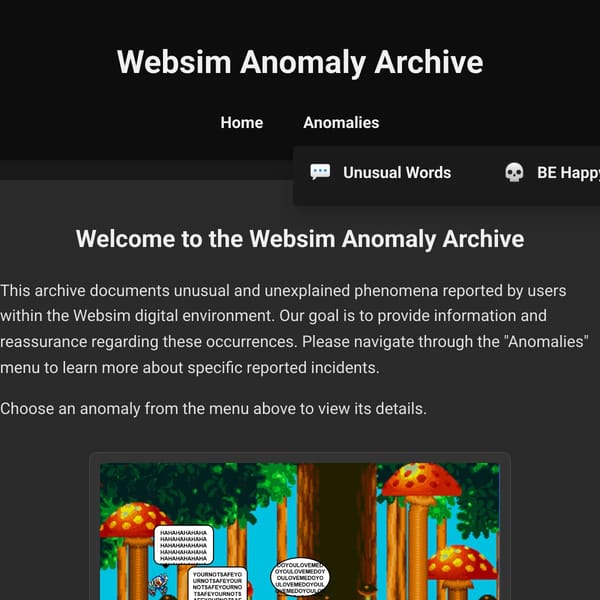 Websim anomalies