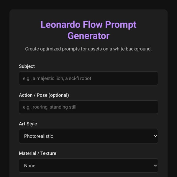 Leonardo Flow Prompt Generator