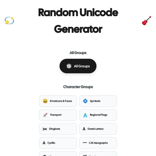 Random Unicode Generator