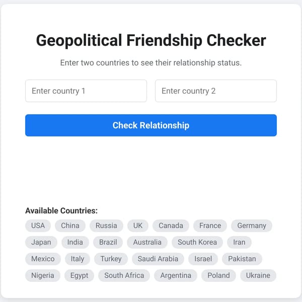 Are These Countries Friends?