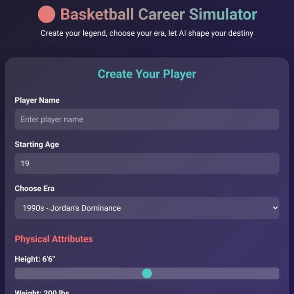 Basketball Career Simulator